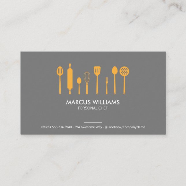 Restaurant Utensils | Executive Chef Business Card (Front)
