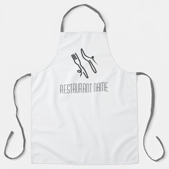 Restaurant waiter logo knife and fork apron (Front)