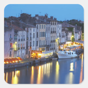 Restaurants along the l'Herault river. L'Herault 2 Square Sticker