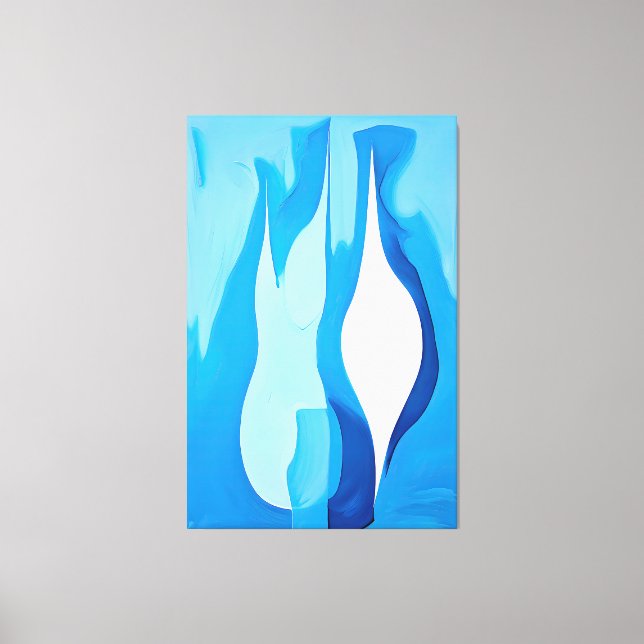 Restful Cobalt Echo Abstract Canvas Print (Front)