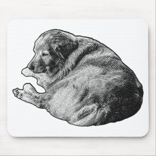 Restful Dot Dog Inspires Calm at Winter Workspaces Mouse Mat