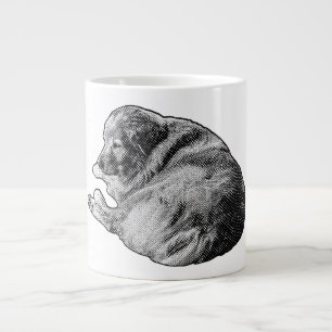 Restful Dot Dog Warms Up Every Cozy Morning Large Coffee Mug
