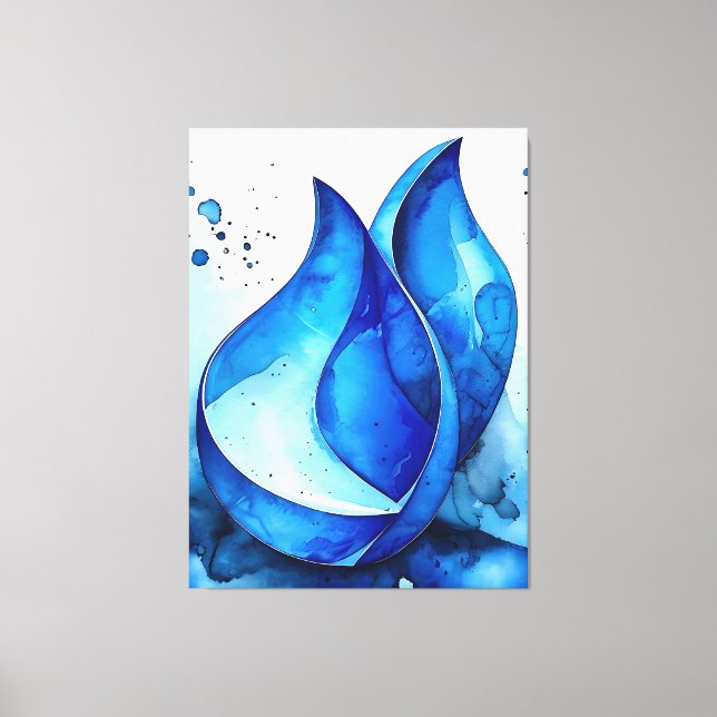 Restful Indigo Curves Canvas Print (Front)
