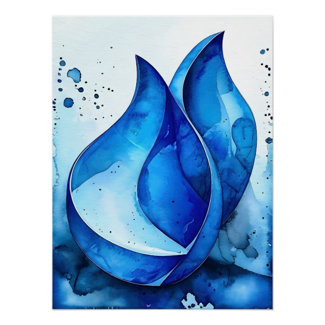 Restful Indigo Curves Poster (Front)