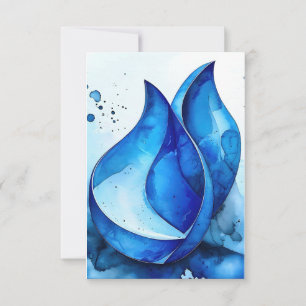 Restful Indigo Curves Thank You Card
