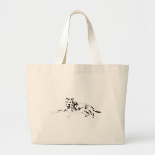 Restful Mood, Bold Character Large Tote Bag