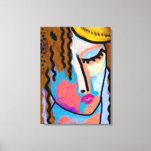 Resting Abstract Digital Portrait of a Woman Canvas Print