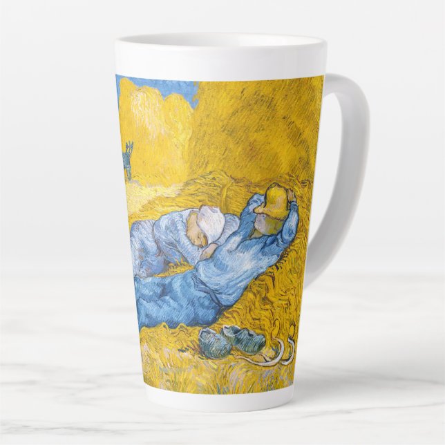 Resting after Work (after Millet) Van Gogh art Latte Mug (Right Angle)