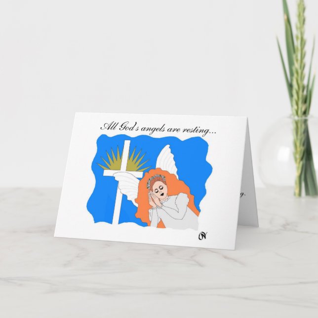 Resting Angel Sympathy Card (Front)