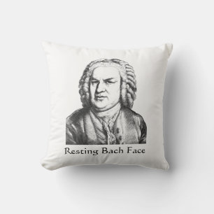 Resting Bach Face Classical Music Composer Cushion