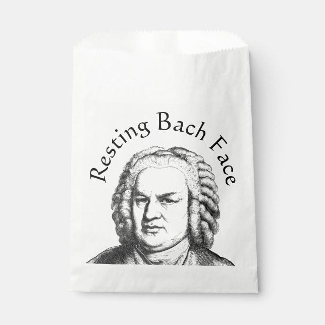 Resting Bach Face Classical Music Composer Favour Bags (Front)
