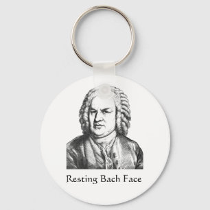 Resting Bach Face Classical Music Composer Key Ring