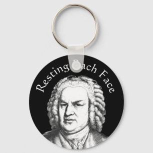 Resting Bach Face Classical Music Composer Key Ring
