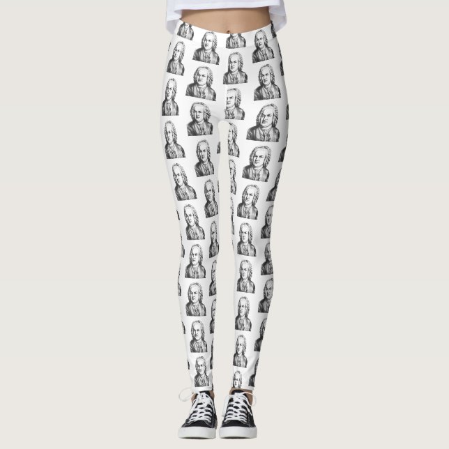 Resting Bach Face Classical Music Composer Leggings (Front)