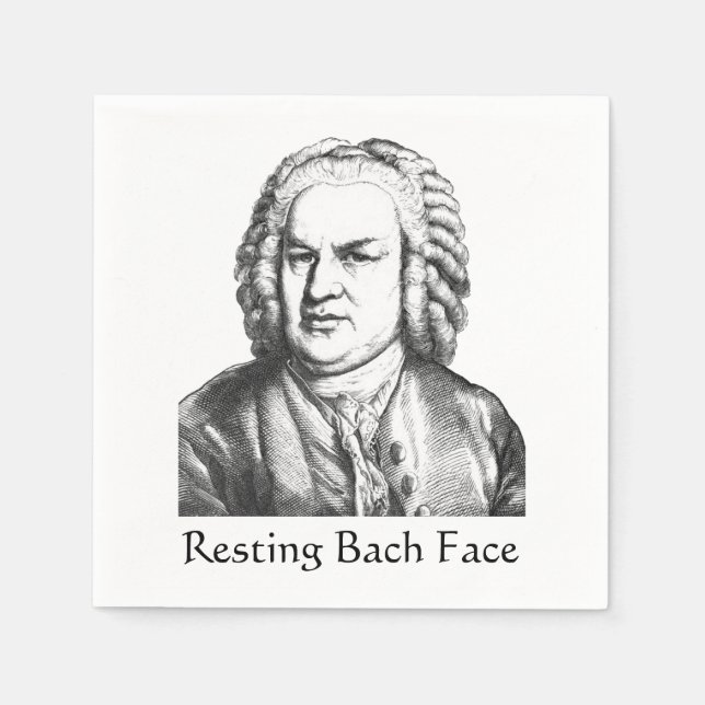 Resting Bach Face Classical Music Composer Napkin (Front)