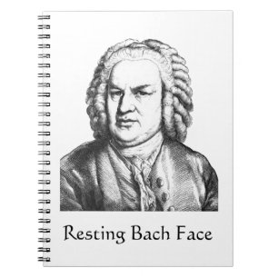 Resting Bach Face Classical Music Composer Notebook