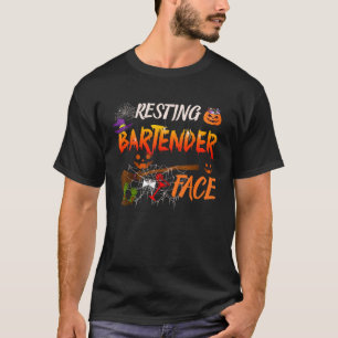 Resting Bartender Face Halloween Bartender Costume T-Shirt