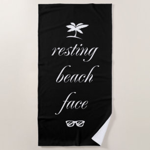 Resting Beach Face Beach Towel
