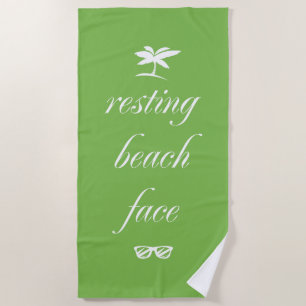 Resting Beach Face Beach Towel
