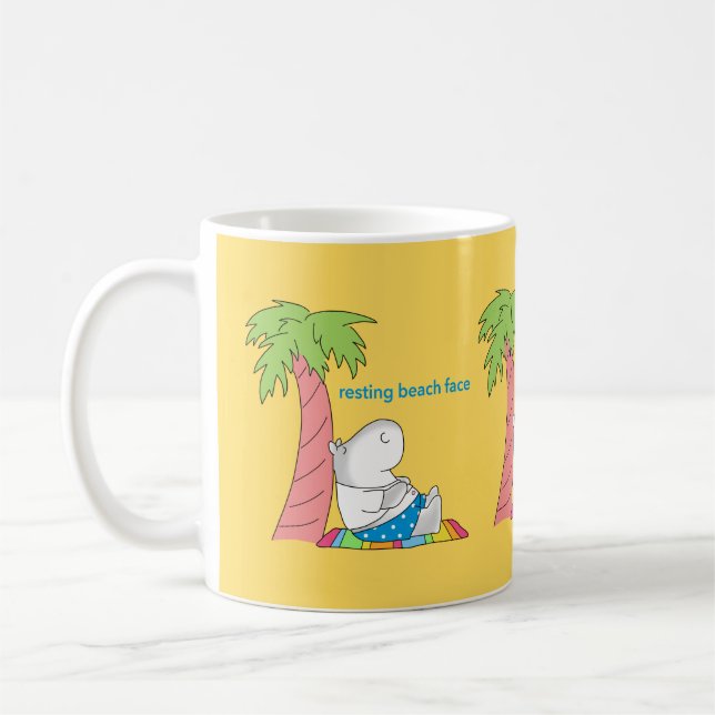 RESTING BEACH FACE Belly Button Hippo Boynton Coffee Mug (Left)
