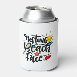 Resting Beach Face Can Cooler