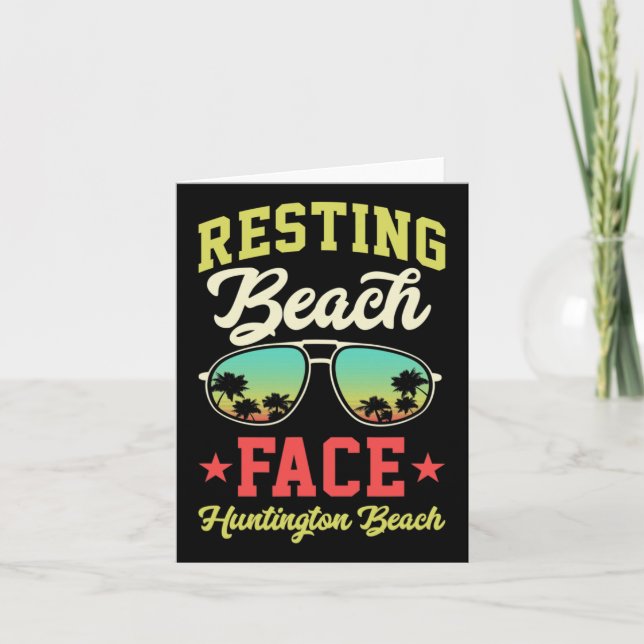 Resting Beach Face Funny Matching Huntington Beach Card (Front)