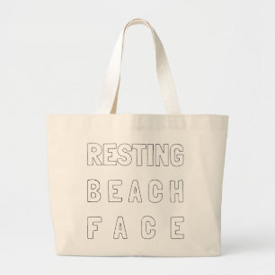 Resting Beach Face Jumbo Tote Bag