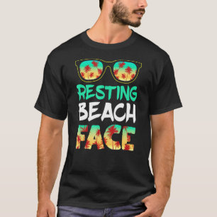 Resting Beach Face Ocean Sunglasses Palm Tree 1 T-Shirt