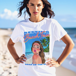Resting Beach Face Poster Girl Women's T-Shirt