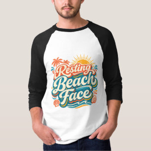 Resting Beach Face Retro Summer Coastal Vibes T-Shirt