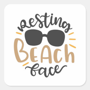 Resting Beach face Square Sticker
