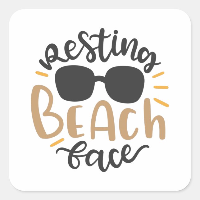 Resting Beach face Square Sticker (Front)