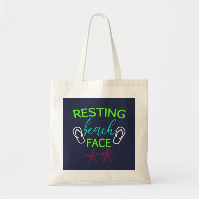 Resting Beach Face Summer Beach Fun Tote Bag (Front)