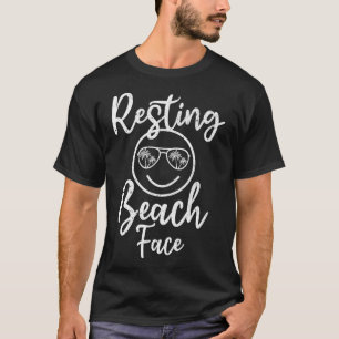 Resting Beach Face Summer Travel Funny Summer T-Shirt