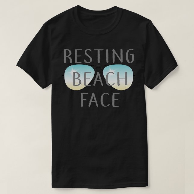 Resting Beach Face summer   with sunglasses  T-Shirt (Design Front)