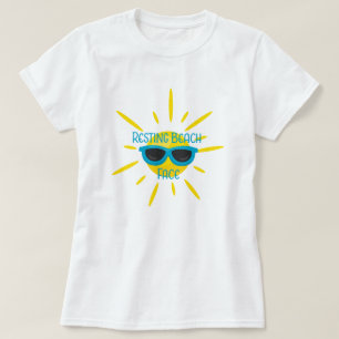 Resting Beach Face Sunglass on Sun T-Shirt