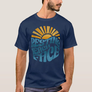 Resting Beach Face Vintage Sunset Cute Funny Vacat T-Shirt