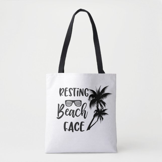 Resting Beach face word tote (Front)