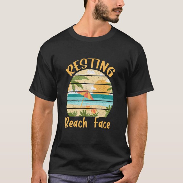 Resting Beach Faces Island Beach T-Shirt (Front)