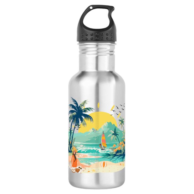 Resting Beach for Summer 532 Ml Water Bottle (Front)