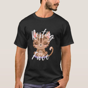 Resting Bliss Face Cat Yoga Meditation T-Shirt