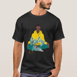 Resting Bliss Face Hipster Yoga Meditation T-Shirt