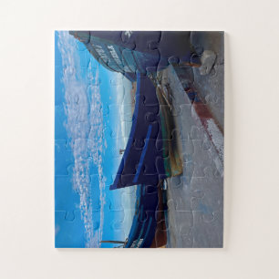 Resting Blue Boats on Essaouira Shore Jigsaw Puzzle