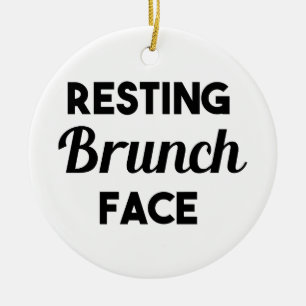Resting Brunch Face Ceramic Tree Decoration