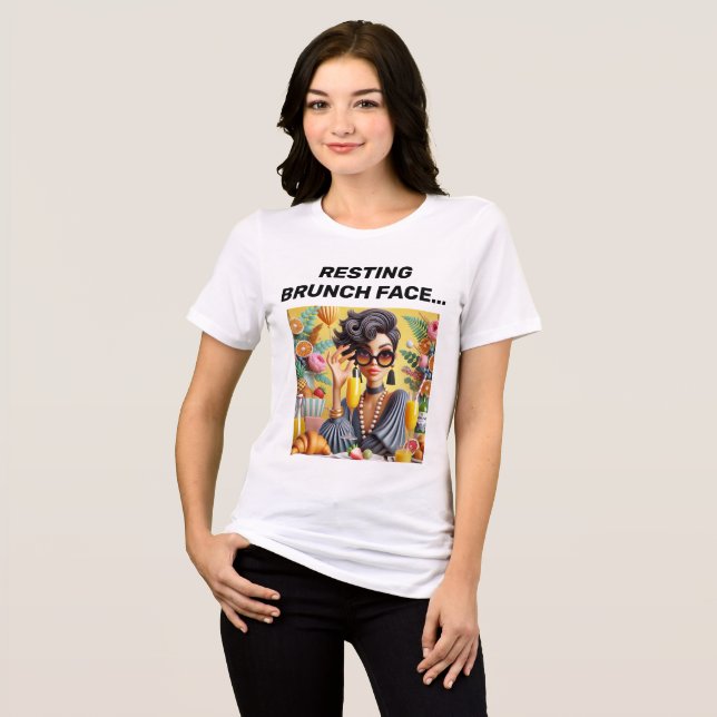 Resting Brunch Face T-Shirt Design. Tri-Blend Shirt (Front Full)