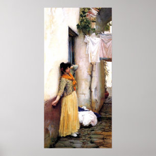Resting by John William Waterhouse Poster