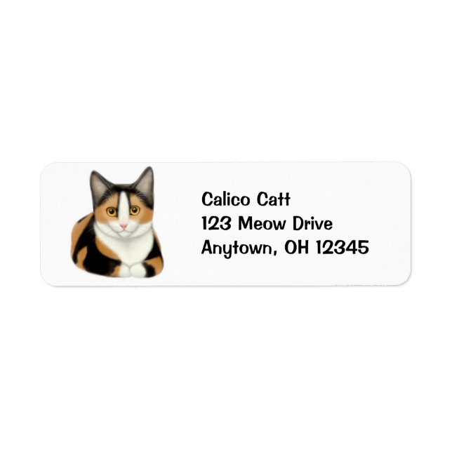 Resting Calico Cat Label (Front)