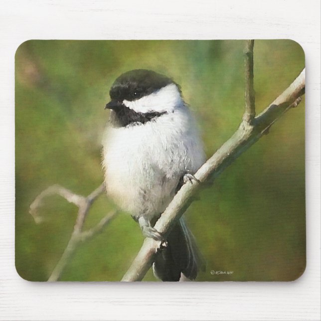 REsting Chikadee - ETSY Mouse Mat (Front)