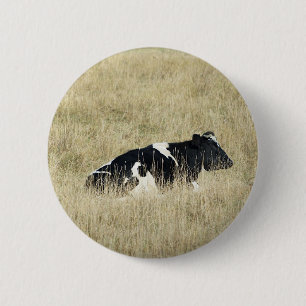 Resting Cow - Button