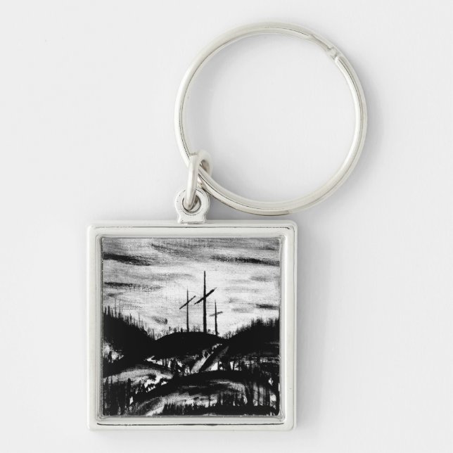 Resting Cross Key Ring (Front)